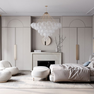 法式轻奢衣柜奶油风家用卧室储物衣柜四六门平开门一门到顶大衣橱