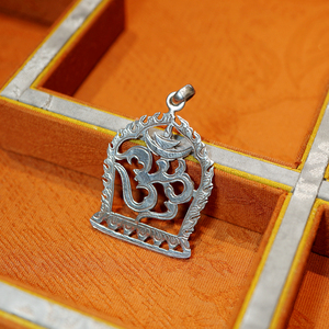 雪域光芒尼泊尔释迦族手工银饰民族风925纯银錾刻嗡字om吊坠清货