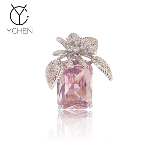 母亲节礼物可爱粉色水晶许愿瓶胸针女高档西装配饰奢华大气精致