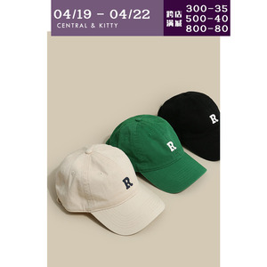 CENTRAL&KITTY绿色防晒大头围帽子棒球帽薄款女款遮阳鸭舌帽夏季