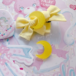 特 美少女战士水冰月月亮蝴蝶结日系软妹发夹边夹头发饰