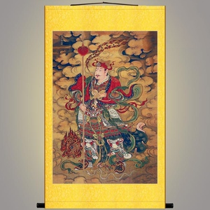 五显灵官华光大帝画像 马元帅明代白云观版古画神像画 卷轴画挂画
