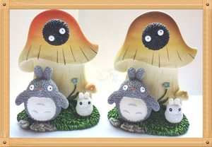 宫崎骏动漫卡通龙猫音乐盒 可爱树桩蘑菇发条八音盒 树脂玩具摆设