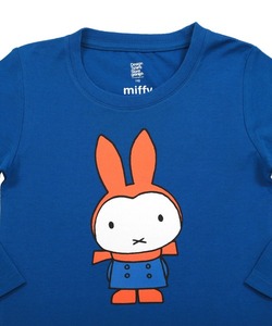 日本小潮牌米菲蓝色儿童纯棉长袖t恤男女童中性外贸童装