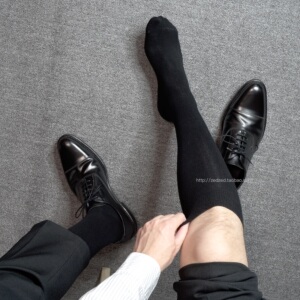 【3双】商务绅士小腿高筒袜男士欧美加长保暖简约纯色素面正装袜