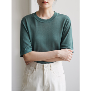 针织衫女松石绿色