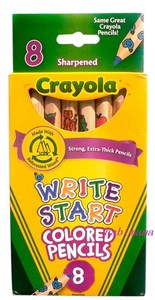 美国绘儿乐Crayola8色粗杆彩色铅笔68-4108初学宝宝 儿童