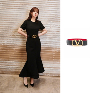 【海外直发】valentino/华伦天奴 杨紫款vlogo双面腰带皮带4cm宽