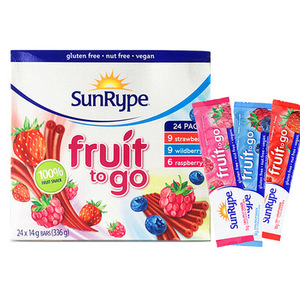 加拿大发 SunRype加莱普儿童宝宝水果条果丹皮24条336g 三种口味