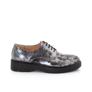 德国劳埃德lloyd利来女圆头低帮系带休闲德比皮鞋银色等拼色特价