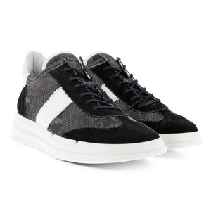 正品代购ecco爱步女鞋真皮蛇纹拼色时尚平底运动休闲鞋酷柔420683