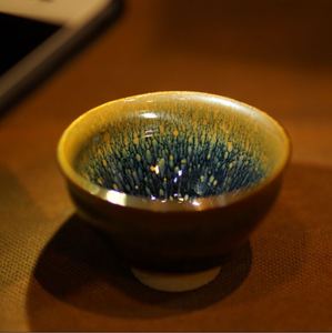 日本禾目釉窑变天目釉茶杯主人杯人间国宝木村盛和弟子木村好博作