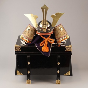 日本产五月人形御兜饰武士盔甲铠头盔模型摆件日式甲冑帽子兵人偶