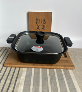 黑色/方型双耳汤锅24厘米复底不粘锅煮汤煮面（带盖子）煮火锅