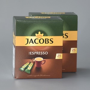 原装进口德国雅各布斯Jacobs Espresso意式浓缩速溶纯黑咖啡25支