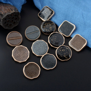 高档不规则多边形大衣风衣外套金属纽扣扣子装饰扣灰色 咖啡 黑