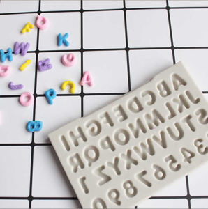 迷你款大写字母数字巧克力模具翻糖蛋糕硅胶模具 家庭烘焙用具