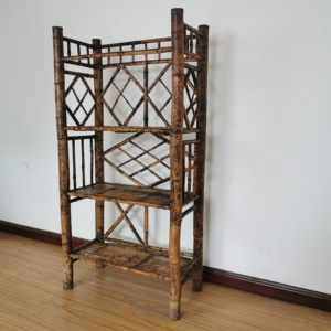 民国斑竹书架竹编展示架储物架鞋架古玩民俗杂项收藏保真包老物件