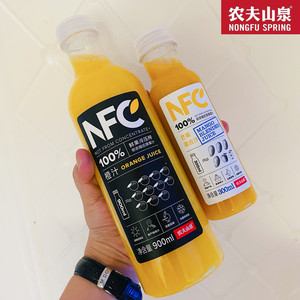 农夫山泉NFC100%果汁鲜榨橙汁芒果番石榴苹果900ml大瓶无添加饮料