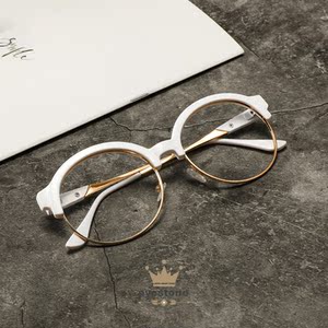 白玉同款眼镜 白眼镜女无度数学生可爱网红款装饰无镜片韩版大脸