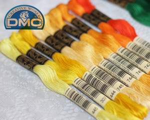法国DMC绣线 25#黄色系 青木和子日式花草绣 常用色套装 立体刺绣