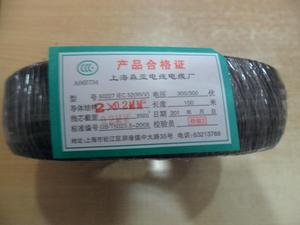 厂家上海森亚电线电缆厂*直销全铜国标软护套电线RVV2*0.2MM*森亚