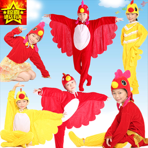 新品卡通舞台演出服公鸡母鸡小鸡动物造型儿童成人亲子舞蹈表演服