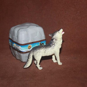 儿童益智玩具4d立体拼装仿真动物模型玩具 野生动物 灰狼