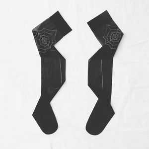 淘宝伊瓦洛 黑色蜘蛛网个性设计背线丝袜瘦腿性感长筒情趣内衣大腿袜