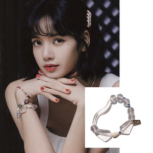 usite 20秋季 不规则透明串珠手链 lisa同款