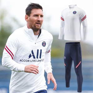 足球训练服长袖套装秋冬梅西球衣巴黎足球服男比赛出场服团购定制