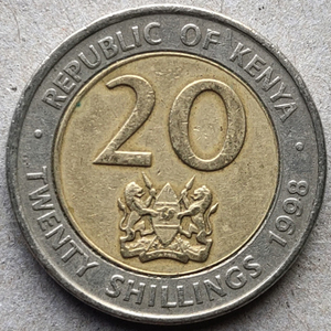 【任意满30元包邮】肯尼亚20先令双色币外国硬币直径25mm旧品随机