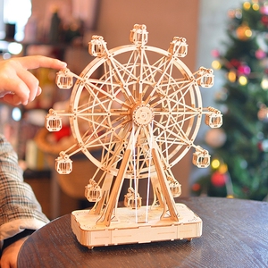 八音盒高级感手工diy创意男女生日礼物旋转音乐盒摩天轮木质简约