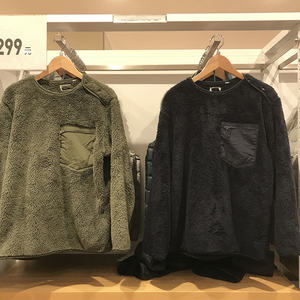 优衣库设计师款!情侣款~秋冬男士宽松保暖摇粒绒套头卫衣抓绒衣