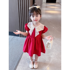 李宁联名女童连衣裙夏季2024新款童装时髦洋气儿童网红公主裙宝宝