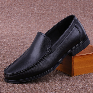 贵人鸟官方旗舰店外贸新款男士商务皮鞋男黑色休闲正装鞋真皮透气