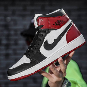 耐克aj正版官莆田 男鞋空军一号篮球北卡蓝黑白熊猫影子灰耐磨透