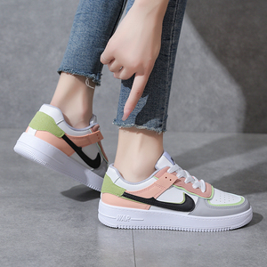 aj女鞋空军一号马卡龙糖果色低帮板鞋休闲运动鞋纯白小白鞋dunk鞋
