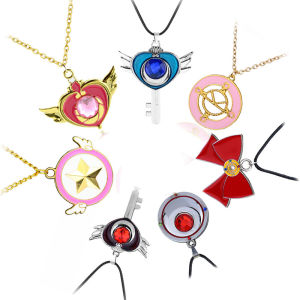 卡通动漫周边 美少女战士 五角星翅膀项链百变小樱魔法棒饰品配饰
