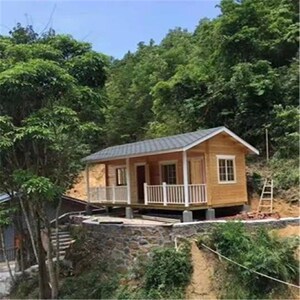 户外木屋别墅防腐木民宿乡村小房子实木移动简易室外家用园林定制