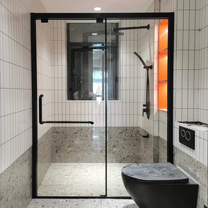 设品美特淘宝定制一字形淋浴房沐浴室隔断玻璃推拉移门干湿分离洗澡