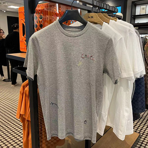 纽约大宝 coach/蔻驰 男士夏季新品圆领刺绣休闲短袖t恤