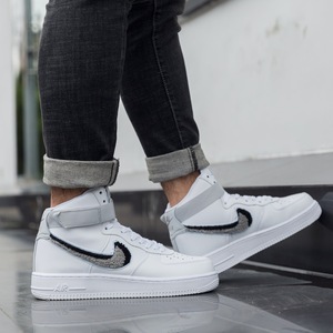 nike air force1空军一号纯白男鞋af1毛绒勾高帮板鞋女806403-105