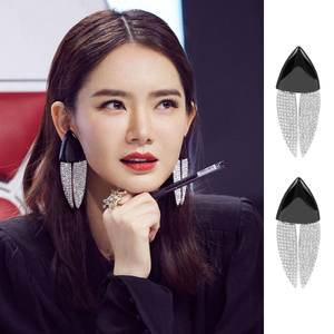 戚薇同款耳环最强大脑夸张奢华气质明星显瘦晚宴耳夹夸张耳饰个性