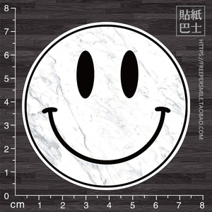 白色笑脸表情包贴纸 死飞滑板贴纸大号防水汽车贴纸 门贴墙贴q325