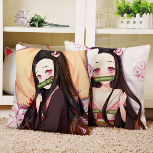鬼灭 灶门祢豆子之刃动漫定制抱枕 可爱床上周边宅男靠枕沙发坐垫