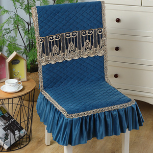 坐垫连体凳子套椅子餐椅套家用简约一体椅垫连靠背防滑布艺靠背垫