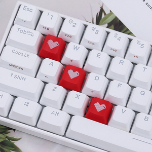 电脑 键盘红色像素爱心abs透光个性替换键帽r1 r2 r3搭配 oem高度