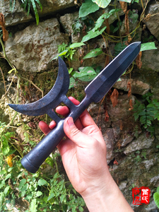 瞿氏铁匠月牙枪矛戟半月单耳方天画戟一体手工锻打武术器械未开刃