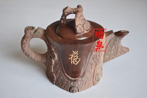 木鱼石茶壶，正品木鱼石水壶，木鱼石壶，山东鸣泉正品茶具茶杯